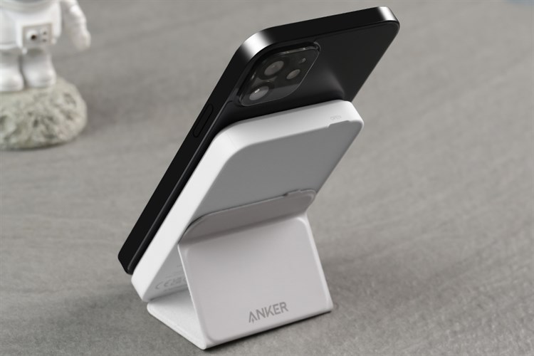 Pin sạc dự phòng Polymer 5000mAh không dây Magnetic Type C 12W Anker MagGo A1611 Màu Trắng