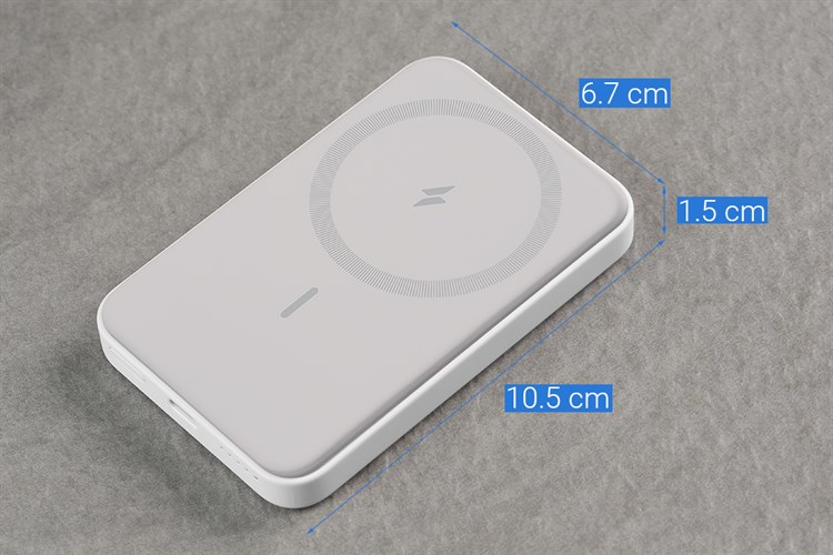 Pin sạc dự phòng Polymer 5000mAh không dây Magnetic Type C 12W Anker MagGo A1611 Màu Trắng