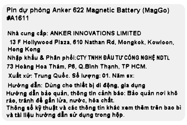 Pin sạc dự phòng Polymer 5000mAh không dây Magnetic Type C 12W Anker MagGo A1611 Màu Trắng