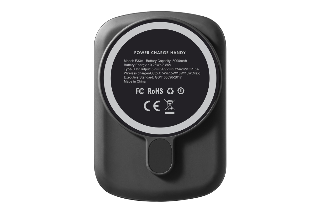 Pin sạc dự phòng Polymer 5000mAh không dây Magnetic Type C PD 20W LAUT Handy E33A Màu Đen