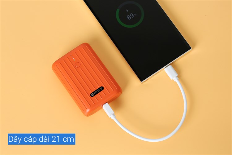 Pin sạc dự phòng Polymer 10000mAh Type C PD QC3.0 22.5W Mazer Super Mini V2 Màu Cam