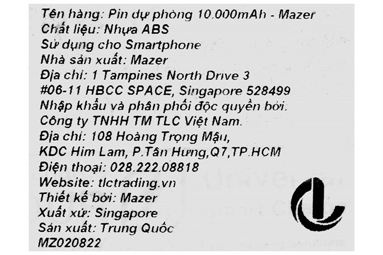 Pin sạc dự phòng Polymer 10000mAh Type C PD QC3.0 22.5W Mazer Super Mini V2 Màu Cam