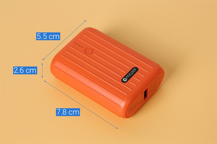 Pin sạc dự phòng Polymer 10000mAh Type C PD QC3.0 22.5W Mazer Super Mini V2 Màu Cam