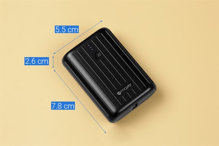 Pin sạc dự phòng Polymer 10000mAh Type C PD QC3.0 22.5W Mazer Super Mini V2 Màu Đen