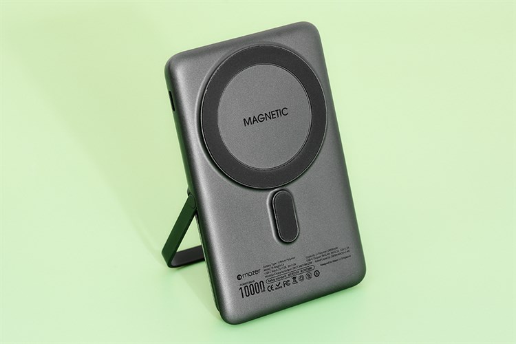 Pin sạc dự phòng Polymer 10000mAh Không dây Magnetic Type C PD 20W Mazer Boost MagAir13 Màu Xám