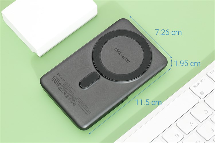 Pin sạc dự phòng Polymer 10000mAh Không dây Magnetic Type C PD 20W Mazer Boost MagAir13 Màu Xám