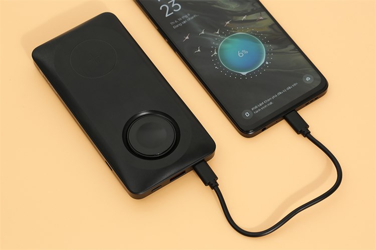 Pin sạc dự phòng Polymer 10000mAh không dây Magnetic 4 in 1 Type C PD 20W Mazer MagAir14 Duo Màu Đen