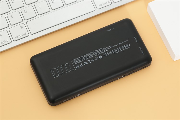 Pin sạc dự phòng Polymer 10000mAh không dây Magnetic 4 in 1 Type C PD 20W Mazer MagAir14 Duo Màu Đen