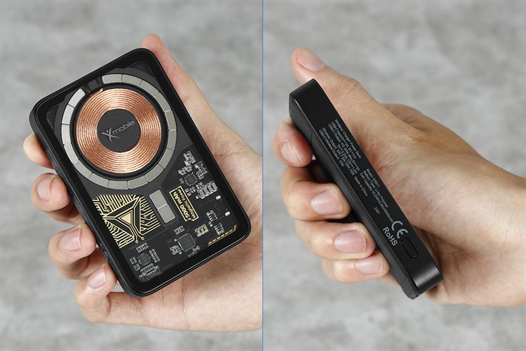 Pin sạc dự phòng Polymer 5000mAh không dây Magnetic Type C PD 20W Xmobile DS611 Màu Đen