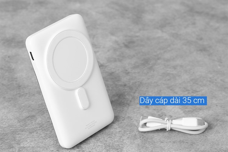 Pin sạc dự phòng Polymer 10000mAh không dây Magnetic Type C PD 20W Baseus PPCXZ10 Màu Trắng