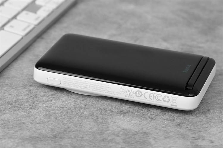 Pin sạc dự phòng Polymer 10000mAh không dây Magnetic Type C PD 20W Baseus PPCXZ10 Màu Trắng