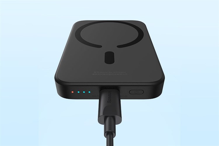 Pin sạc dự phòng Polymer 6000mAh không dây Magnetic Type C PD 20W Baseus PPCXM06 Màu Đen