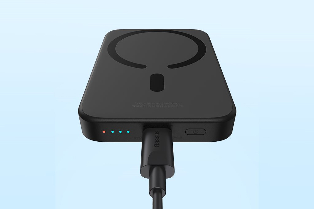 Pin sạc dự phòng Polymer 6000mAh không dây Magnetic Type C PD 20W Baseus PPCXM06 Màu Đen