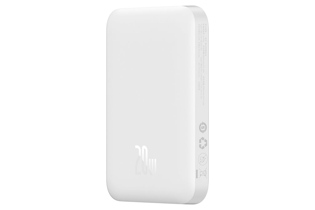 Pin sạc dự phòng Polymer 6000mAh không dây Magnetic Type C PD 20W Baseus PPCXM06 Màu Trắng