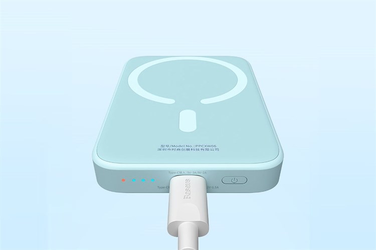 Pin sạc dự phòng Polymer 6000mAh không dây Magnetic Type C PD 20W Baseus PPCXM06 Màu Xanh