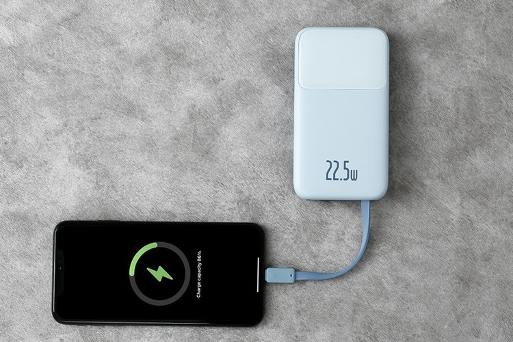 Pin sạc dự phòng Polymer 10000mAh Type C PD 22.5W Baseus Comet PPMD10 kèm cáp Lightning và Type C Màu Xanh