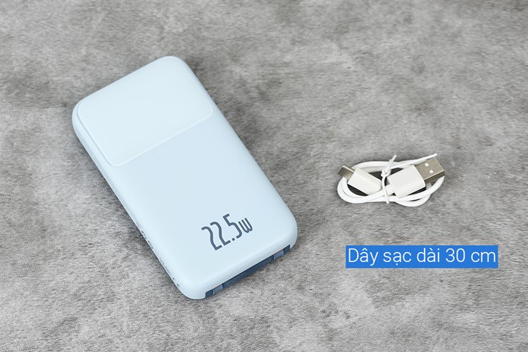 Pin sạc dự phòng Polymer 10000mAh Type C PD 22.5W Baseus Comet PPMD10 kèm cáp Lightning và Type C Màu Xanh