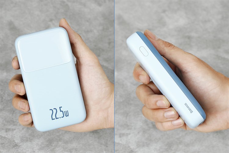 Pin sạc dự phòng Polymer 10000mAh Type C PD 22.5W Baseus Comet PPMD10 kèm cáp Lightning và Type C Màu Xanh