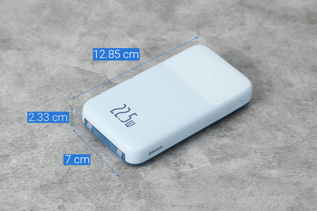 Pin sạc dự phòng Polymer 10000mAh Type C PD 22.5W Baseus Comet PPMD10 kèm cáp Lightning và Type C Màu Xanh