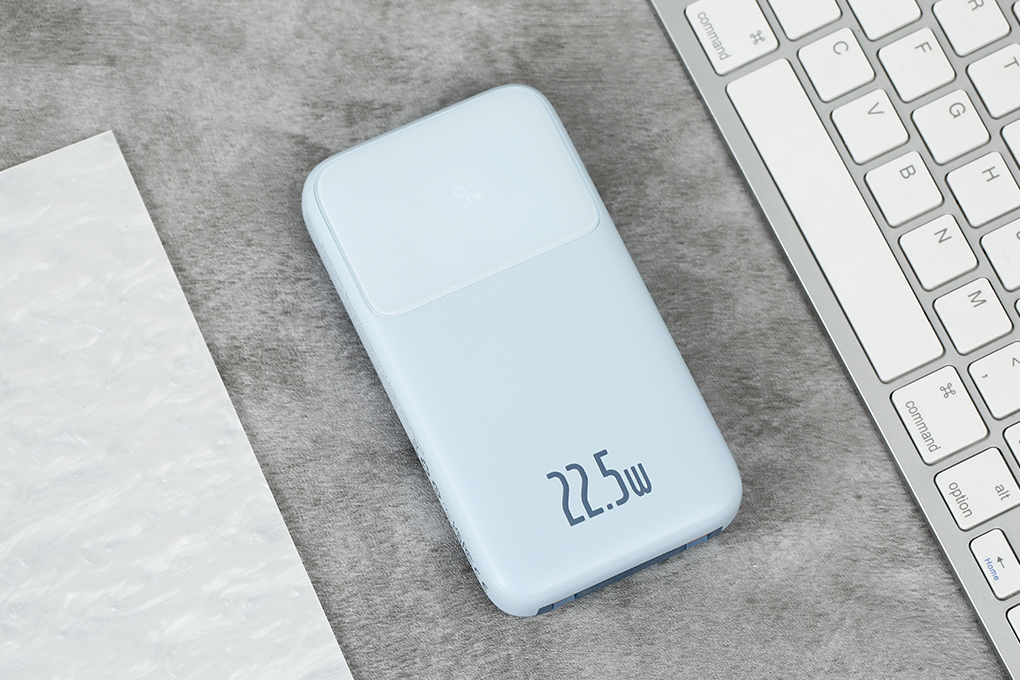Pin sạc dự phòng Polymer 10000mAh Type C PD 22.5W Baseus Comet PPMD10 kèm cáp Lightning và Type C Màu Xanh