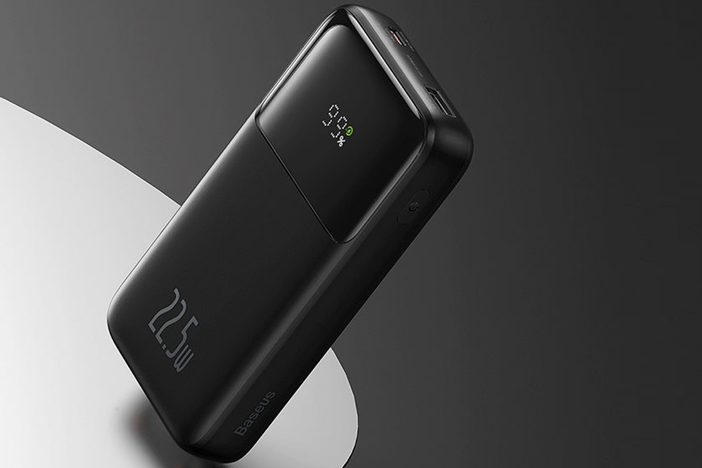 Pin sạc dự phòng Polymer 10000mAh Type C PD 22.5W Baseus Comet PPMD10 kèm cáp Lightning và Type C Màu Đen