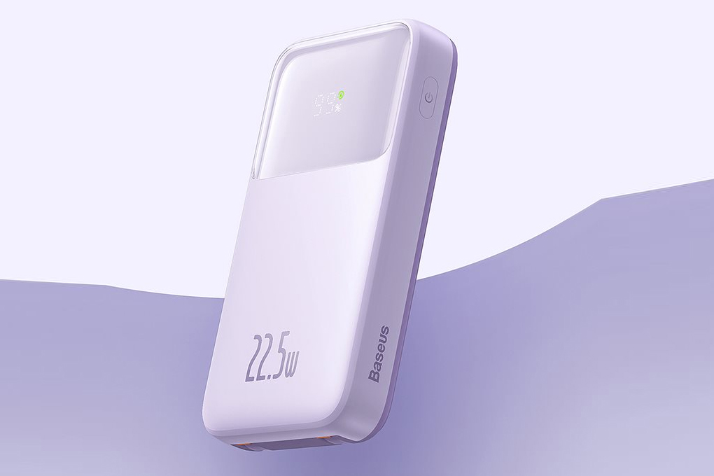 Pin sạc dự phòng Polymer 10000mAh Type C PD 22.5W Baseus Comet PPMD10 kèm cáp Lightning và Type C Màu Tím