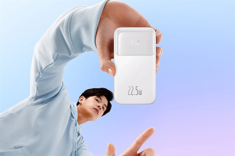 Pin sạc dự phòng Polymer 10000mAh Type C PD 22.5W Baseus Comet PPMD10 kèm cáp Lightning và Type C Màu Trắng