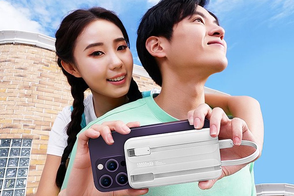 Pin sạc dự phòng Polymer 10000mAh Type C PD 22.5W Baseus Comet PPMD10 kèm cáp Lightning và Type C Màu Trắng
