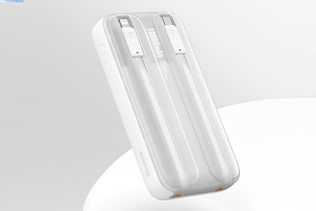 Pin sạc dự phòng Polymer 10000mAh Type C PD 22.5W Baseus Comet PPMD10 kèm cáp Lightning và Type C Màu Trắng