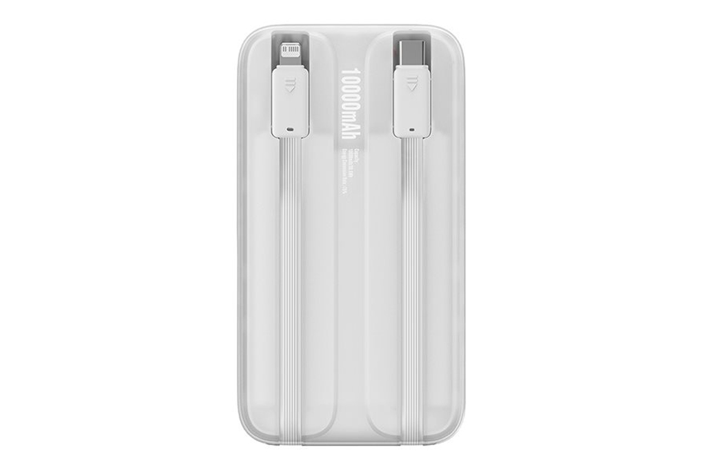 Pin sạc dự phòng Polymer 10000mAh Type C PD 22.5W Baseus Comet PPMD10 kèm cáp Lightning và Type C Màu Trắng