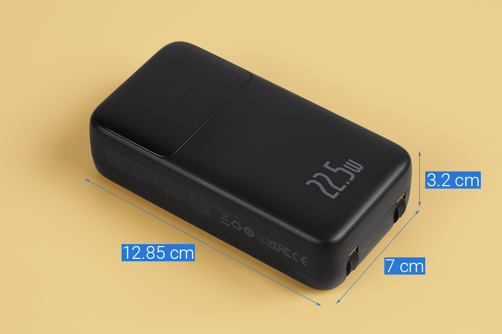 Pin sạc dự phòng Polymer 20000mAh Type C PD 22.5W Baseus Comet PPMD20 kèm cáp Lightning và Type C Màu Đen