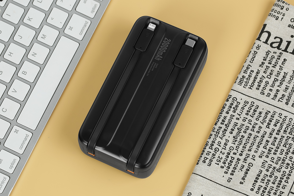 Pin sạc dự phòng Polymer 20000mAh Type C PD 22.5W Baseus Comet PPMD20 kèm cáp Lightning và Type C Màu Đen
