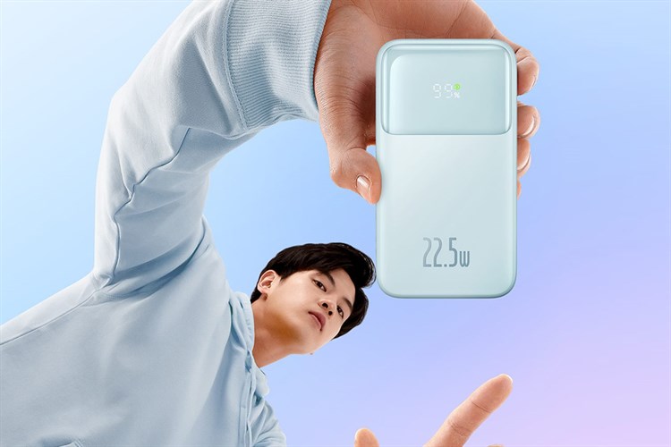 Pin sạc dự phòng Polymer 20000mAh Type C PD 22.5W Baseus Comet PPMD20 kèm cáp Lightning và Type C Màu Xanh