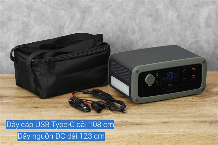 Trạm sạc dự phòng di động 90000mAh PD140W 220V/450W Baseus ioTa BPE45A Màu Xanh rêu