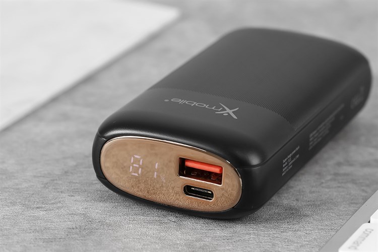 Pin sạc dự phòng 10000mAh Type C PD QC3.0 22.5W Xmobile T121 Màu Đen