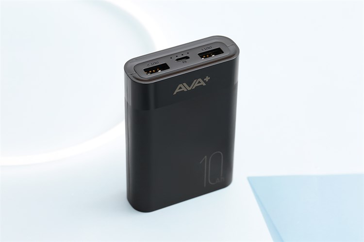 Pin sạc dự phòng Polymer 10000mAh 12W AVA+ JP299 Màu Đen