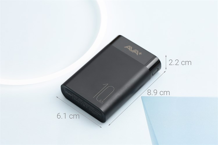 Pin sạc dự phòng Polymer 10000mAh 12W AVA+ JP299 Màu Đen