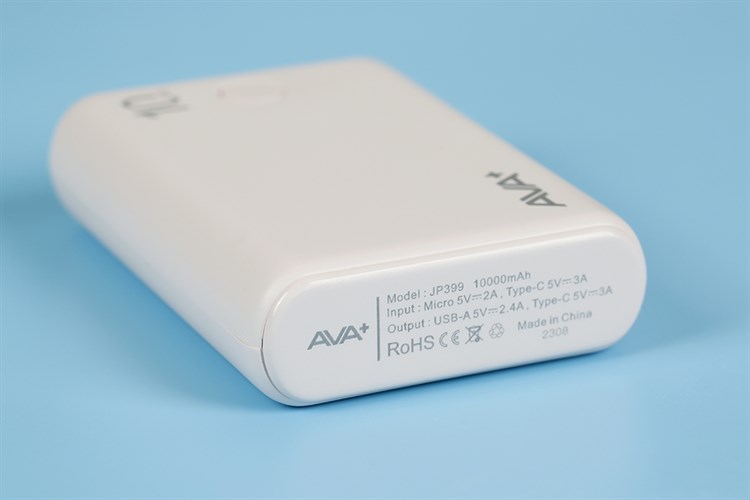 Pin sạc dự phòng Polymer 10000mAh Type C 15W AVA+ JP399 Màu Hồng