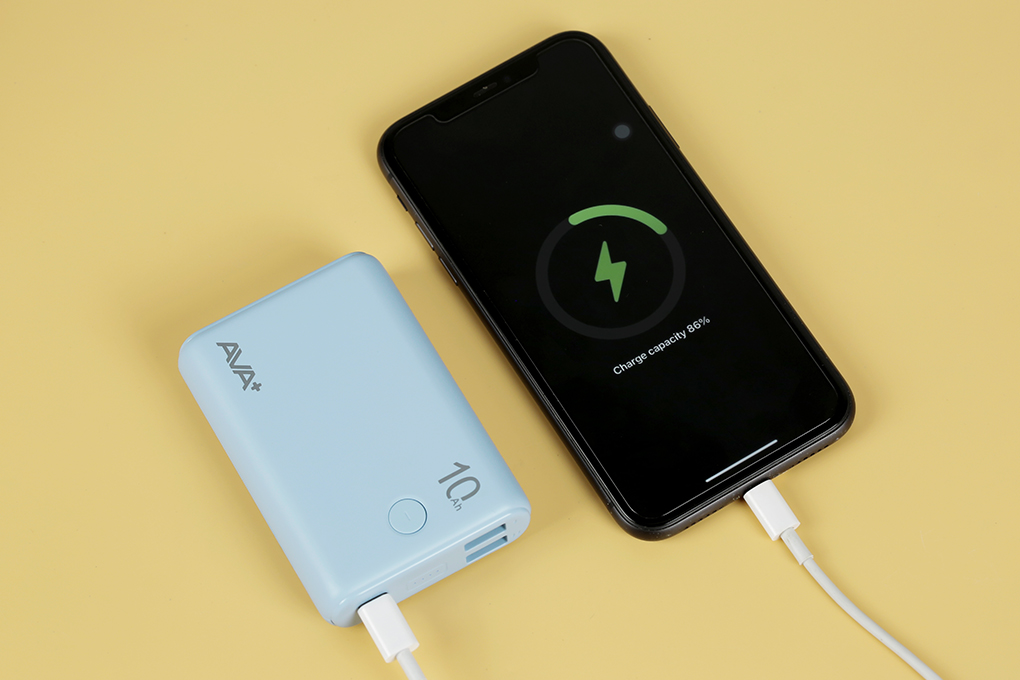 Pin sạc dự phòng Polymer 10000mAh Type C 15W AVA+ JP399 Màu Xanh Dương