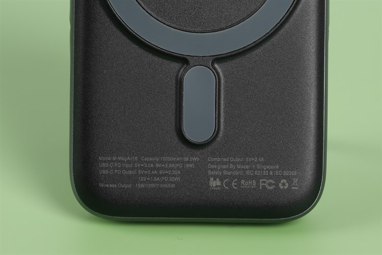 Pin sạc dự phòng Polymer 10000mAh không dây Magnetic Type C PD 20W Mazer MagAir16 Màu Xanh Navy