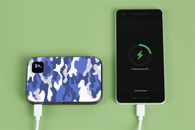 Pin sạc dự phòng Polymer 10000mAh không dây Magnetic Type C PD 20W Mazer MagAir16 Màu Xanh Navy