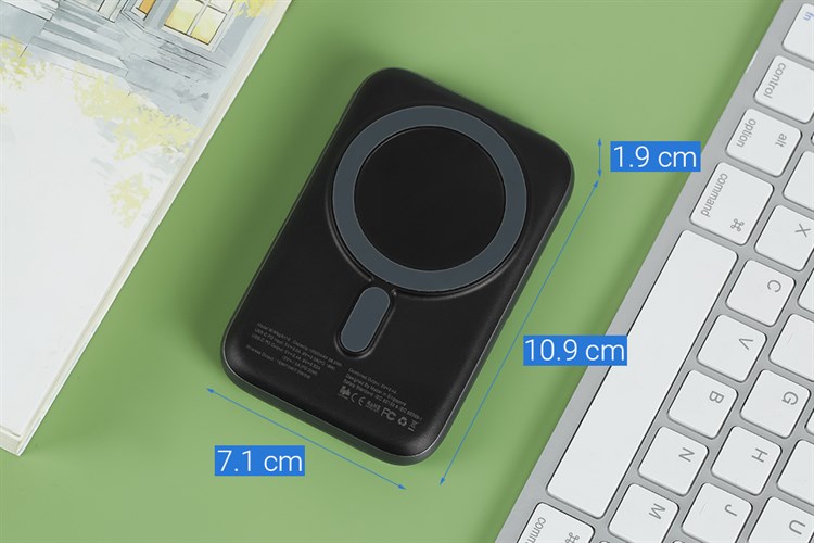 Pin sạc dự phòng Polymer 10000mAh không dây Magnetic Type C PD 20W Mazer MagAir16 Màu Xanh Navy