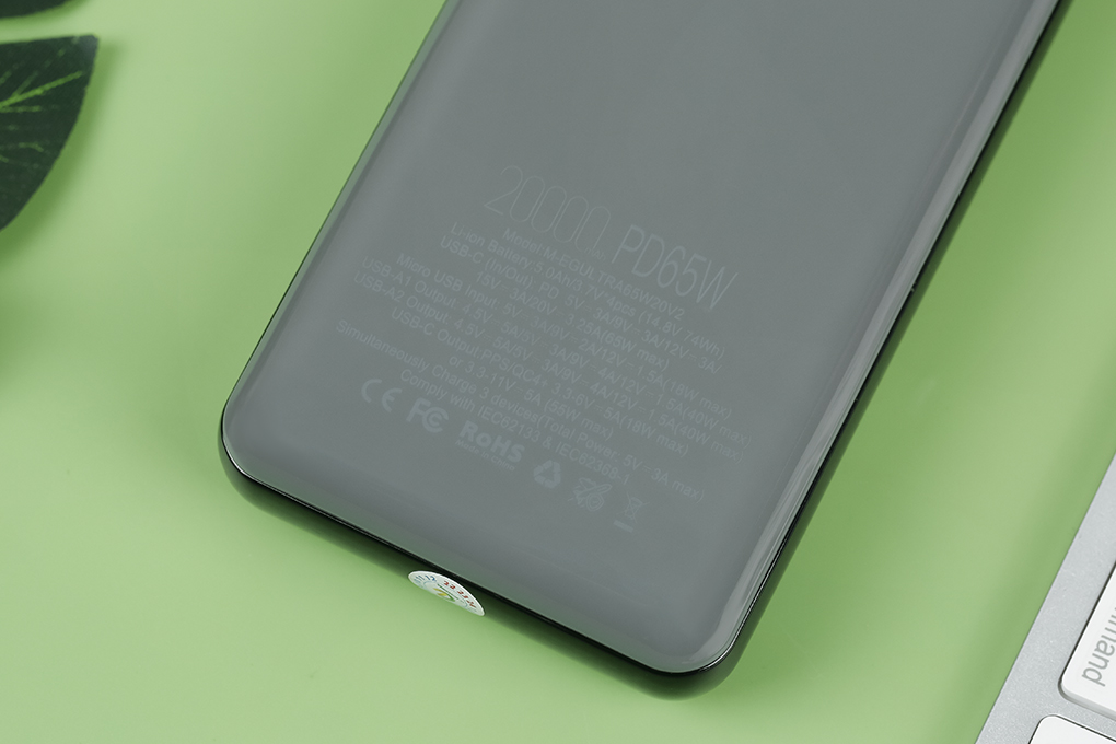 Pin sạc dự phòng 20000mAh Type C PD QC3.0 65W Mazer PowerUltra Màu Xám