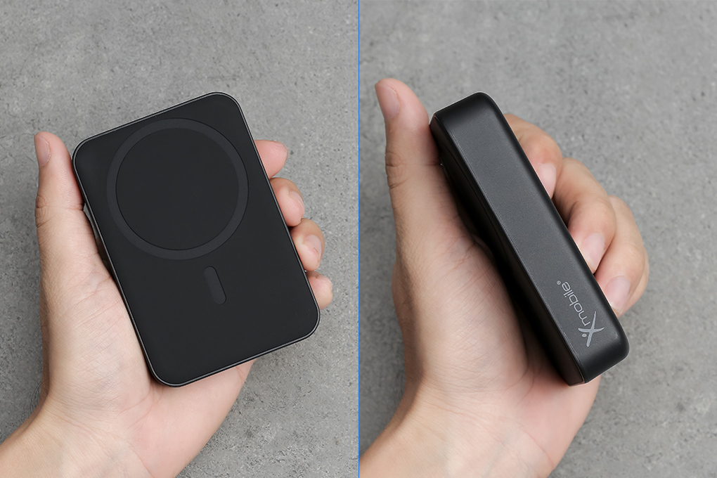 Pin sạc dự phòng Polymer 10000mAh không dây Magnetic Type C PD 20W Xmobile T156 Màu Đen
