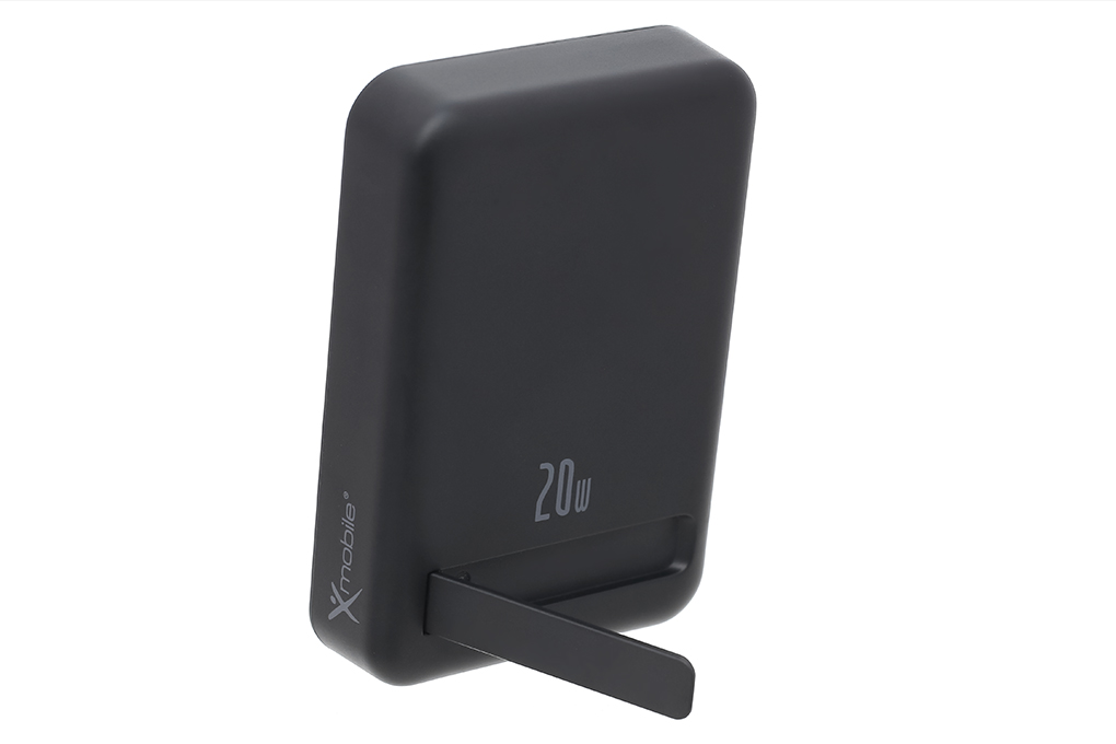 Pin sạc dự phòng Polymer 10000mAh không dây Magnetic Type C PD 20W Xmobile T156 Màu Đen