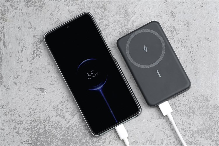 Pin sạc dự phòng 10000mAh không dây Magnetic Type C PD QC 3.0 20W Anker MagGo A1641 Màu Đen