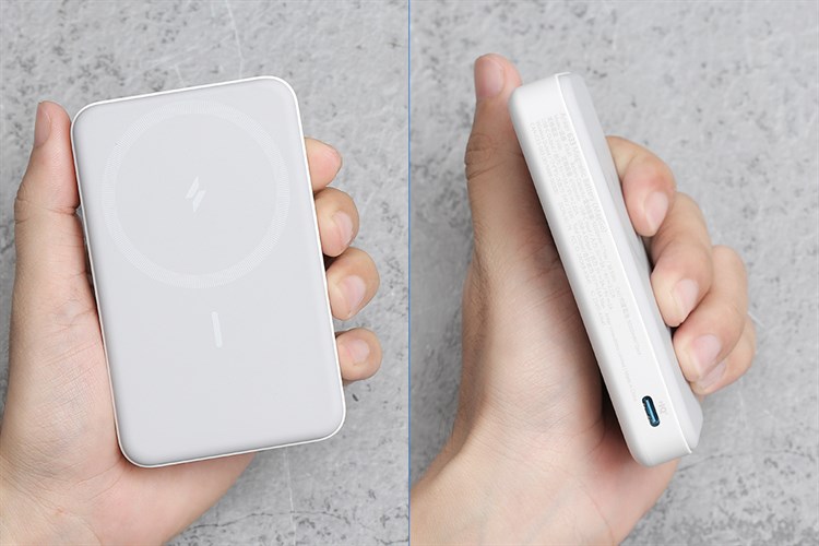 Pin sạc dự phòng 10000mAh không dây Magnetic Type C PD QC 3.0 20W Anker MagGo A1641 Màu Trắng