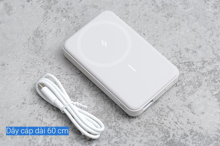 Pin sạc dự phòng 10000mAh không dây Magnetic Type C PD QC 3.0 20W Anker MagGo A1641 Màu Trắng