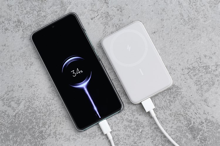 Pin sạc dự phòng 10000mAh không dây Magnetic Type C PD QC 3.0 20W Anker MagGo A1641 Màu Trắng