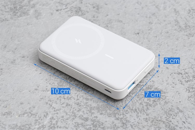 Pin sạc dự phòng 10000mAh không dây Magnetic Type C PD QC 3.0 20W Anker MagGo A1641 Màu Trắng